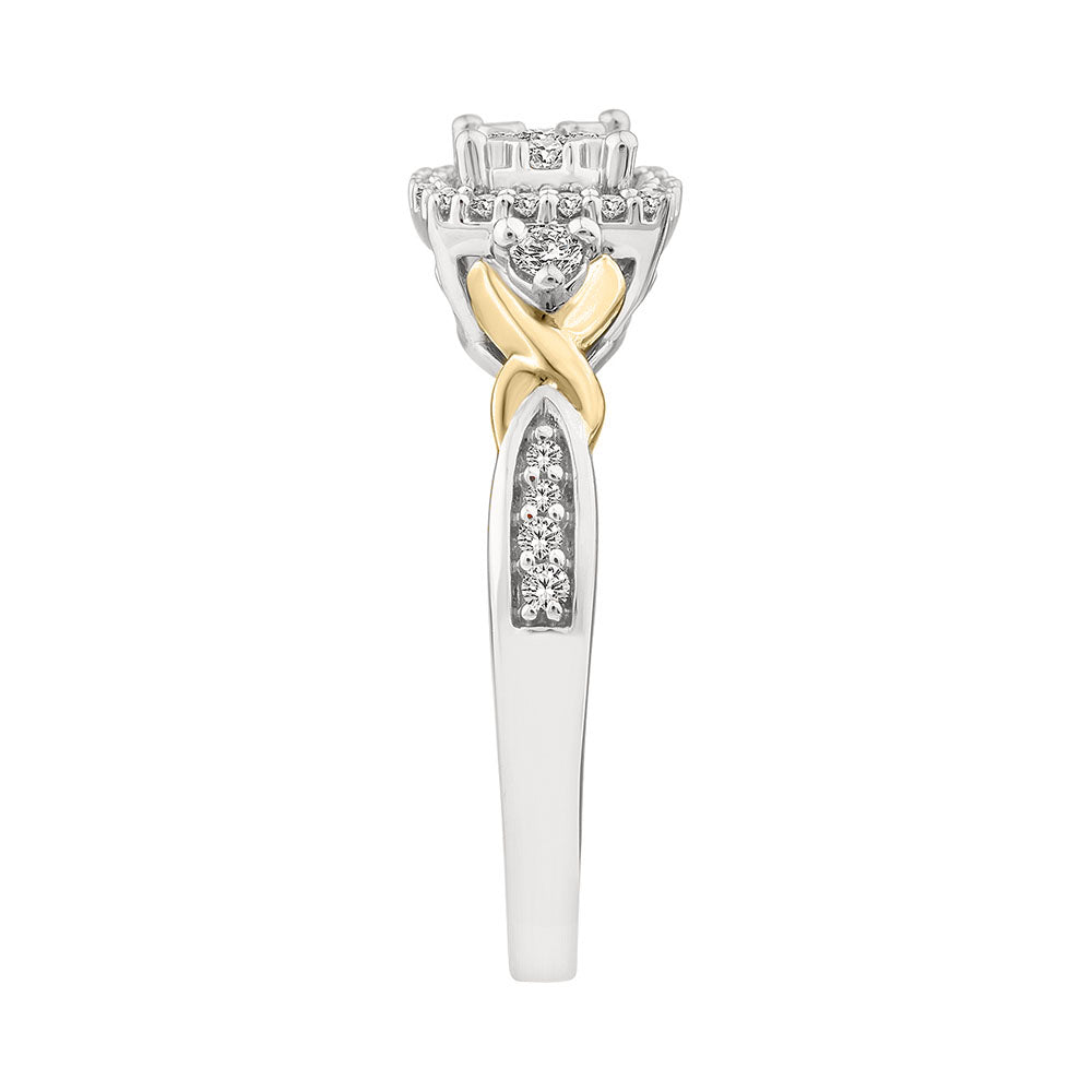 Anillo Compromiso Oro Bicolor 14K Con Diamante SD262 (9451559747864)