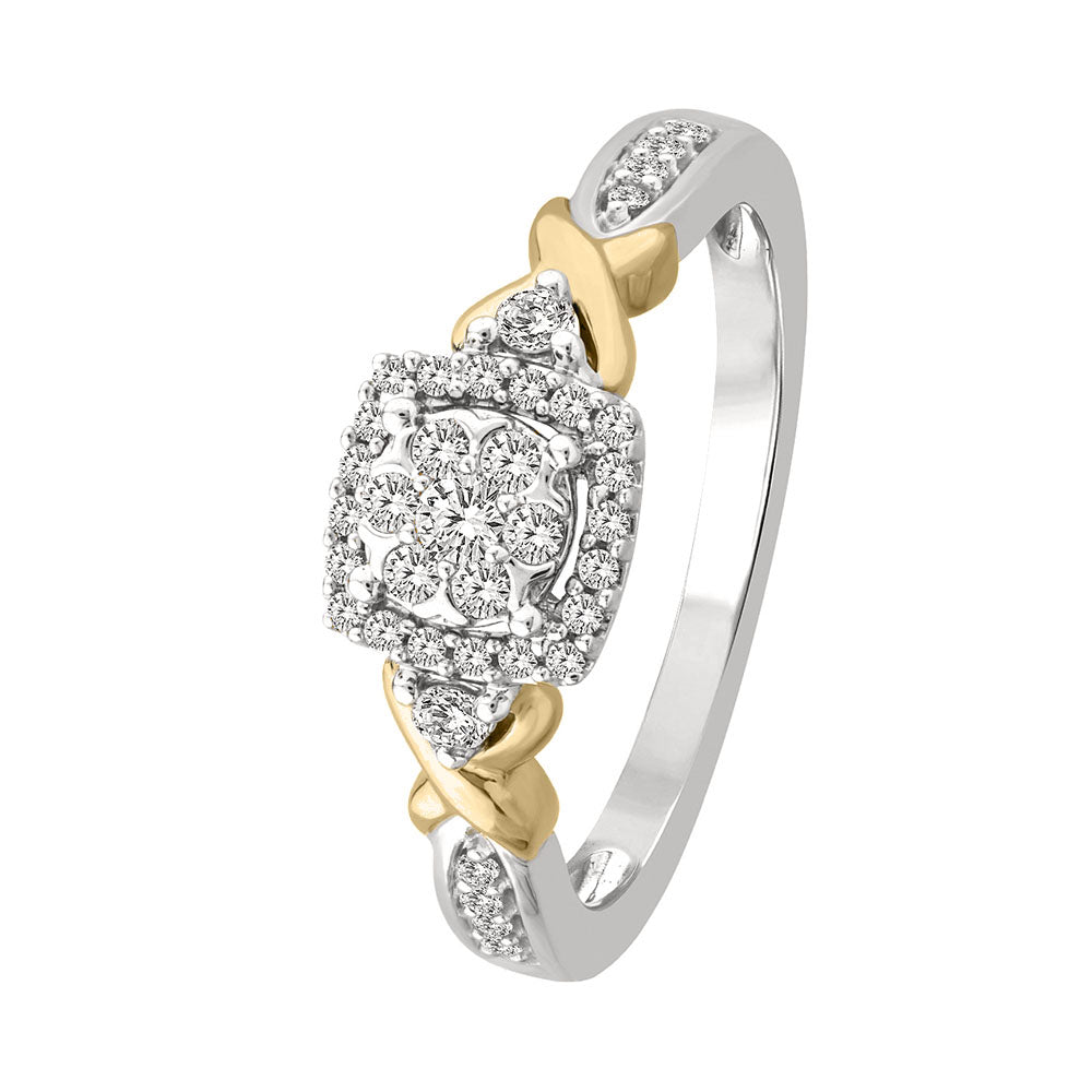 Anillo Compromiso Oro Bicolor 14K Con Diamante SD262 (9451559747864)