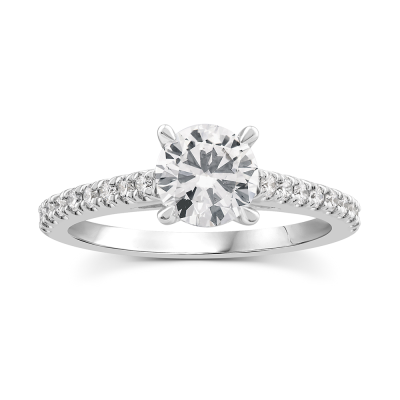 Anillo De Compromiso Oro Bco 14K Con Dte (8010913317144)