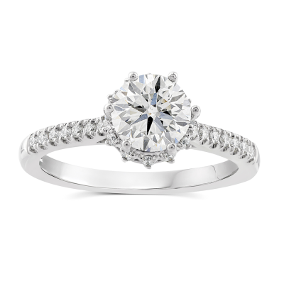 Anillo De Compromiso Oro Bco 14K Con Dte (8010917708056)