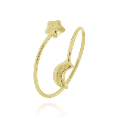 Anillo Luna Y Estrella Oro 14K – Guvier