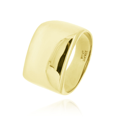 Anillo Dama Cuadrado Liso Oro – Guvier