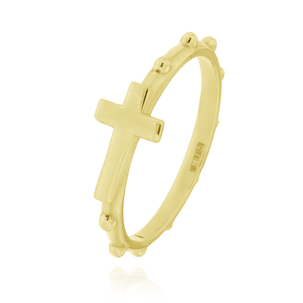 Anillo Con Cruz Oro 14K