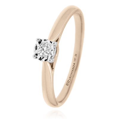 Anillo de Compromiso Oro 14K c/Diamante Guvier